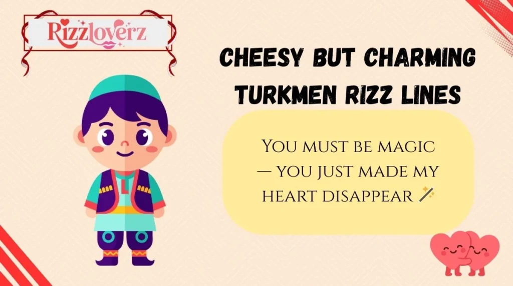 Cheesy but Charming Turkmen Rizz Lines